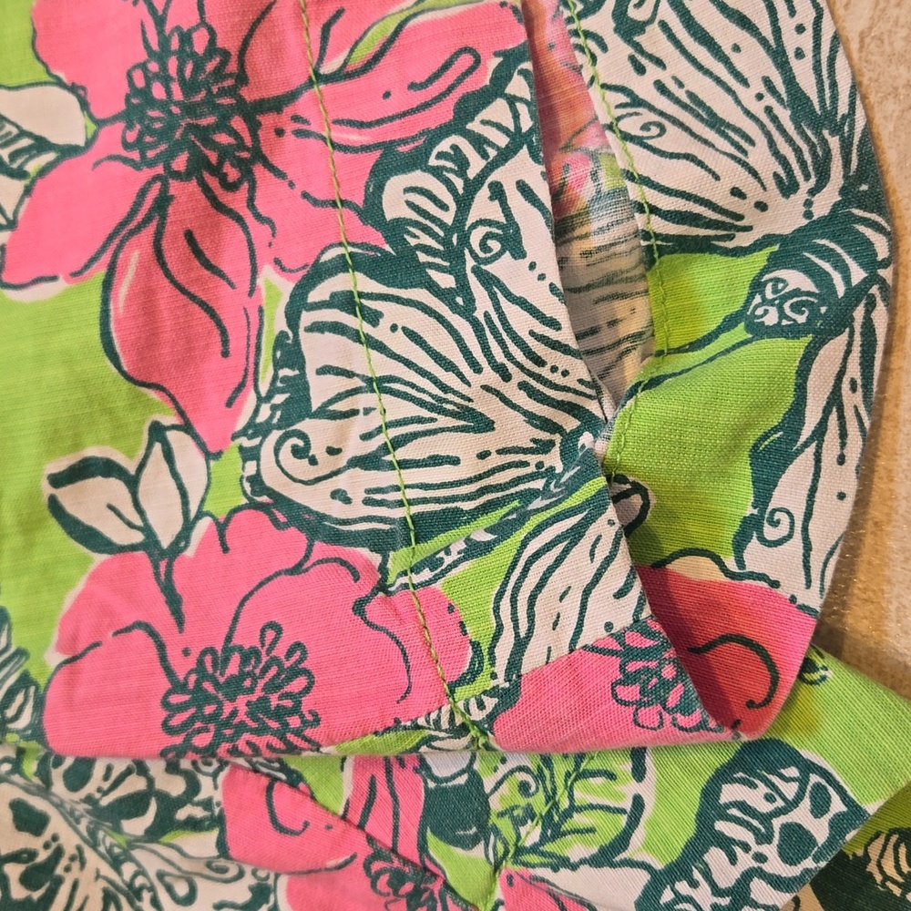 Lilly Pulitzer Pink/Green Floral Print Shorts - Picture 2 of 9